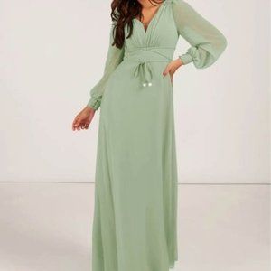 Azazie Dusty Sage Green Bridesmaid Dress